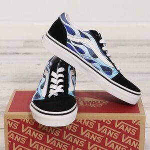 Vans Kids Old Skool Sneaker Blue/Ice Camo Flame 2.5 NEW
